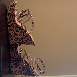 Liliana Leopard Strappy Wedges